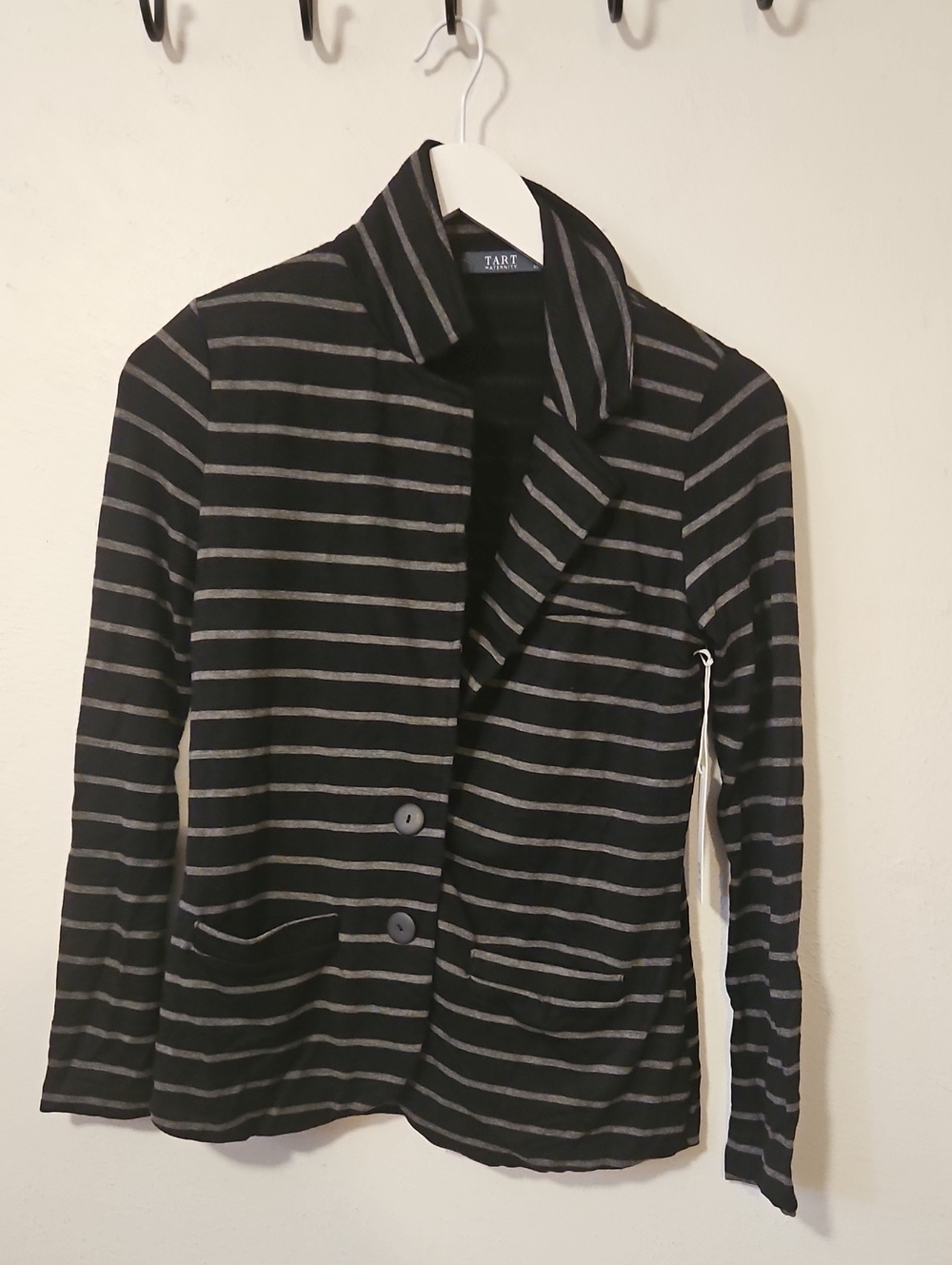 Tart MATERNITYBlack Blazer with Gray Stripes XS